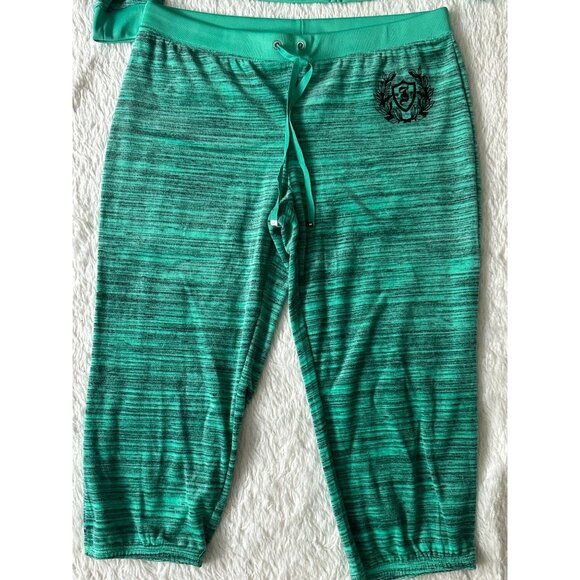 NWT 2pc Juicy Couture Womens Track Jacket Size L Green Zip Terry Hooded Rhinesto - Picture 9 of 10